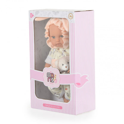 Boneca Moni Bear Baby Rabbit White 30 cm