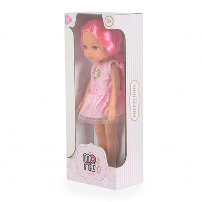 Boneca Moni Pretty Doll Pink Hair 33 cm