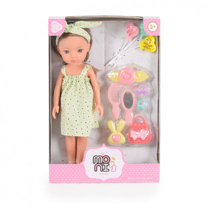 Boneca Pretty Doll com acessórios 33 cm