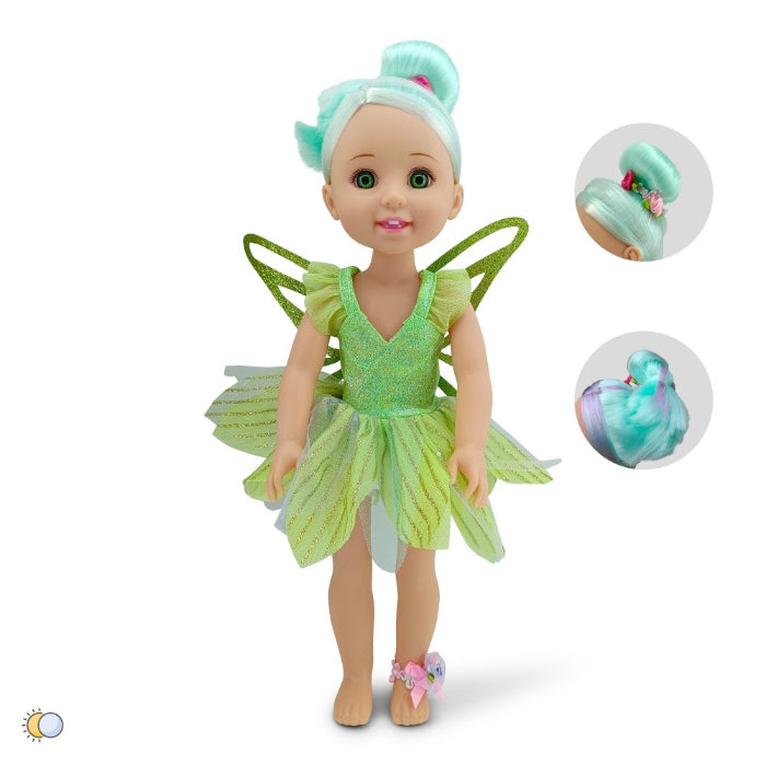 Boneca Pretty Girl Moni Fairy Green 38 cm