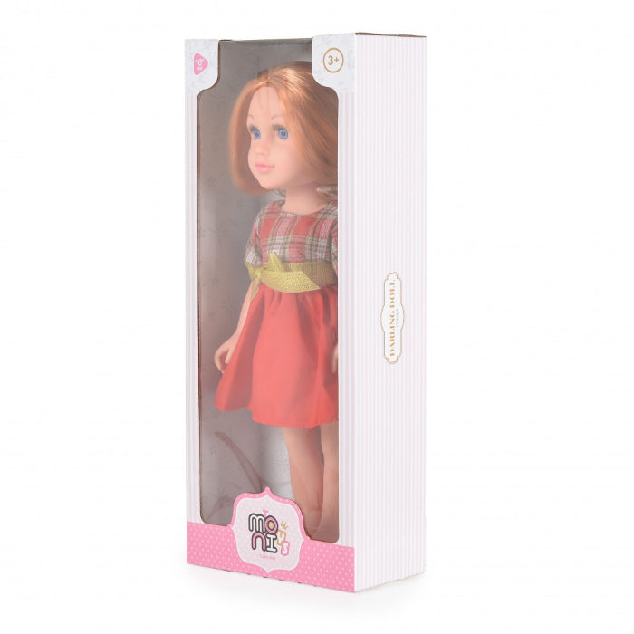 Boneca Pretty Girl Moni laranja com laço 46 cm