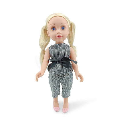 Boneca Pretty Girl Moni chique preto e Branco 46 cm