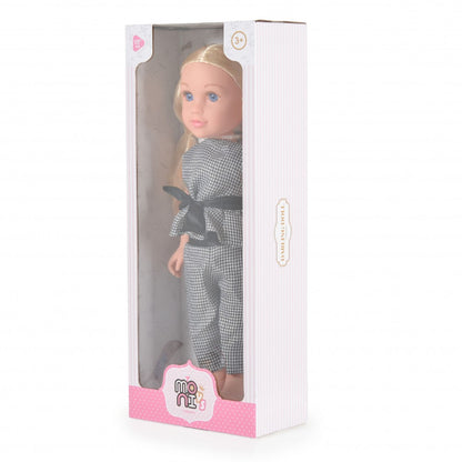 Boneca Pretty Girl Moni chique preto e Branco 46 cm