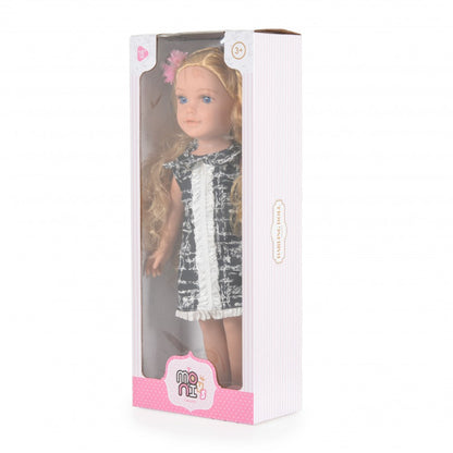 Boneca Pretty Girl Moni vestido preto e Branco 46 cm