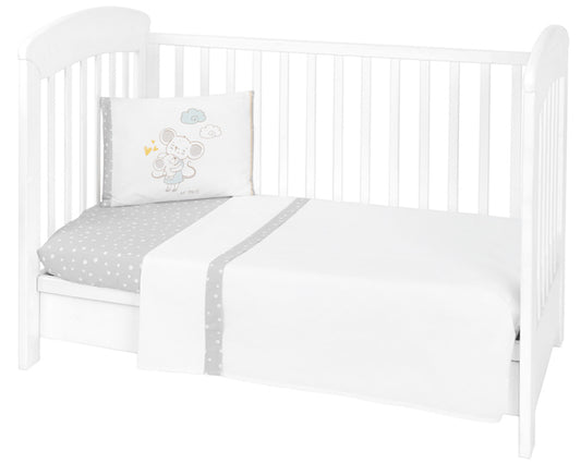 Conjunto jogo de cama 3pçs 70x140cm Kikka Boo Joyful Mice