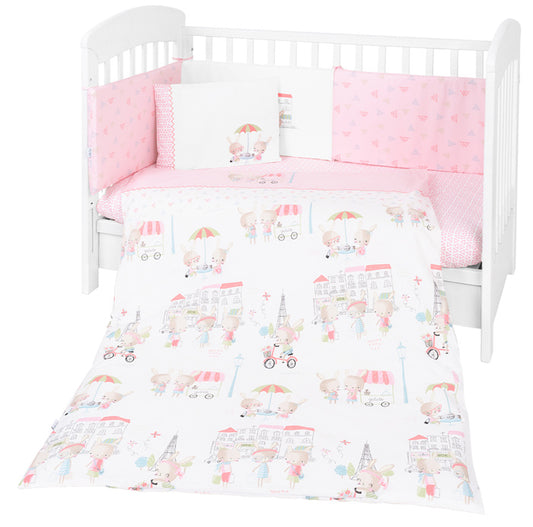 Conjunto jogo de cama 6pçs 60x120cm Kikka Boo Day in Paris