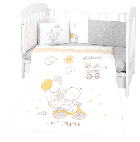 Conjunto jogo de cama 6pçs 60x120cm Kikka Boo Joyful Mice