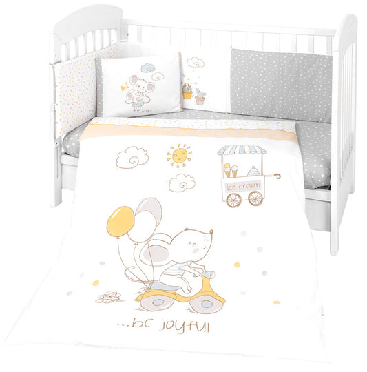 Conjunto jogo de cama 6pçs 70x140cm Kikka Boo Joyful Mice