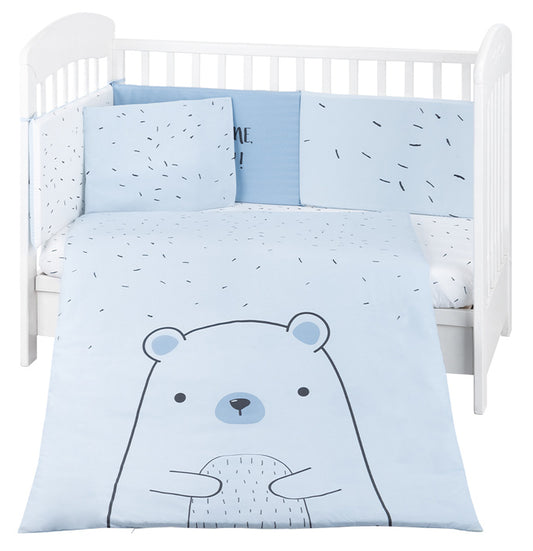 Conjunto jogo de cama 6pçs 60x120cm Kikka Boo Bear with me Azul