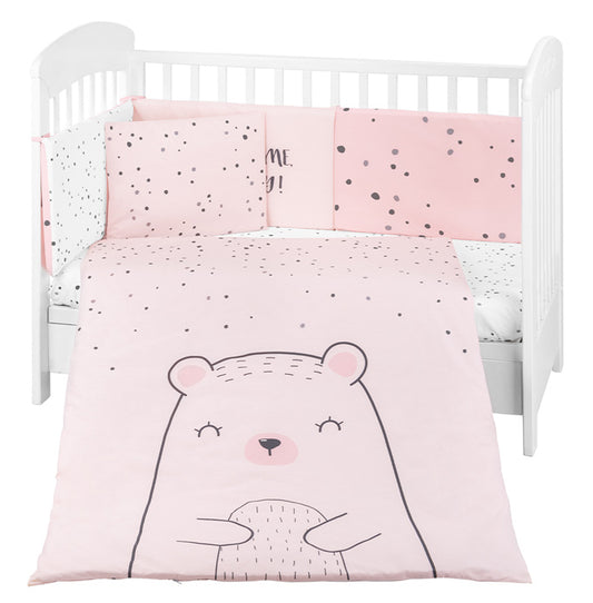 Conjunto jogo de cama 6pçs 60x120cm Kikka Boo Bear with me Rosa