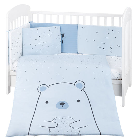 Conjunto jogo de cama 6pçs 70x140cm Kikka Boo Bear with me Azul