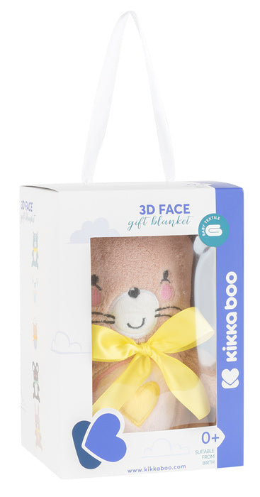 Manta de bebé bordada 3D Kikka Boo Bunny Rosa