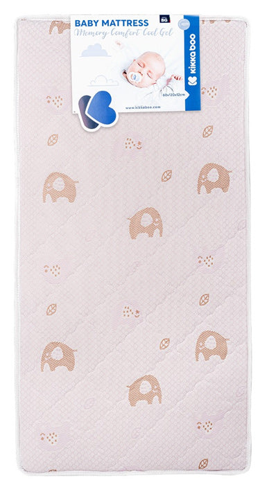 Colchão 60x120x12cm Kikka Boo Memory Comfort Cool gel Elephants Rosa