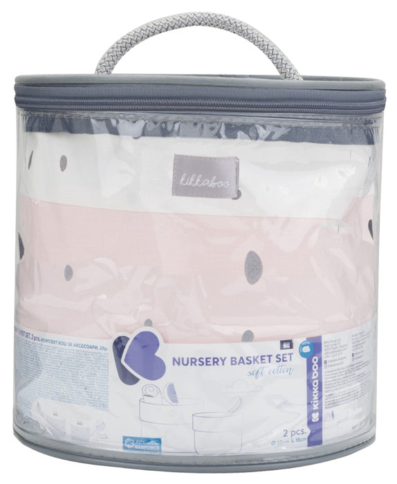 Conjunto de cestas 2pçs Kikka Boo Bear with me Rosa