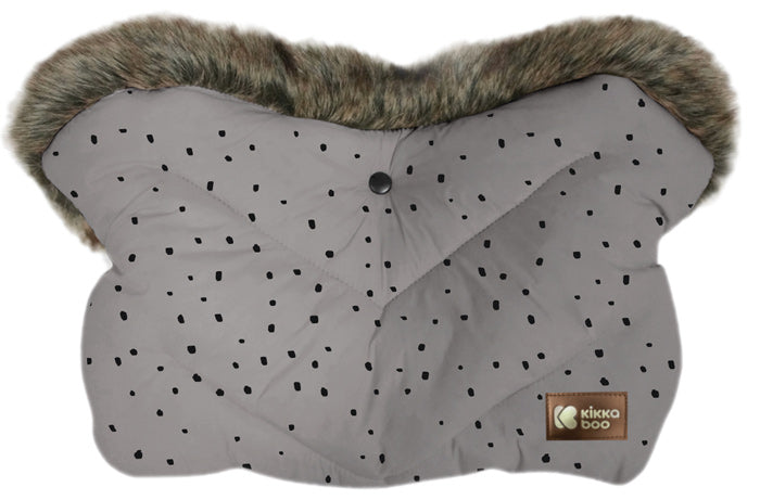 Luvas de inverno Kikka Boo Luxury Fur Dots Gris