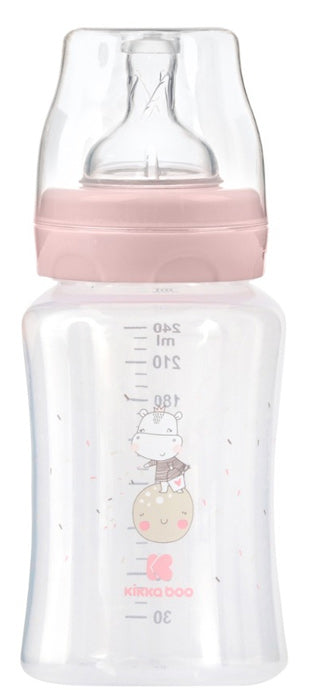 Biberão anti-cólicas 240ml Kikka Boo Hippo Dreams Rosa