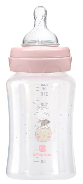 Biberão anti-cólicas 240ml Kikka Boo Hippo Dreams Rosa