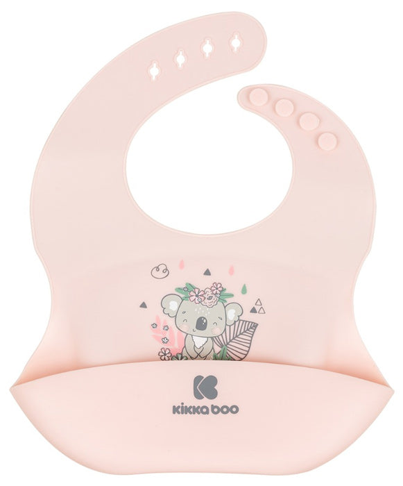 Babete de silicone Kikka Boo Savanna Friends Rosa