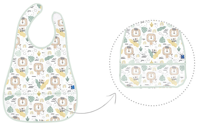 Babete com bolso Kikka Boo Savanna Pattern Menta