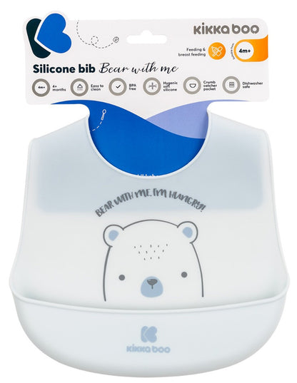 Babete de silicone Kikka Boo Bear With Me Azul
