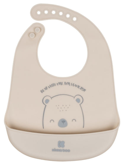 Babete de silicone Kikka Boo Bear With Me Gris