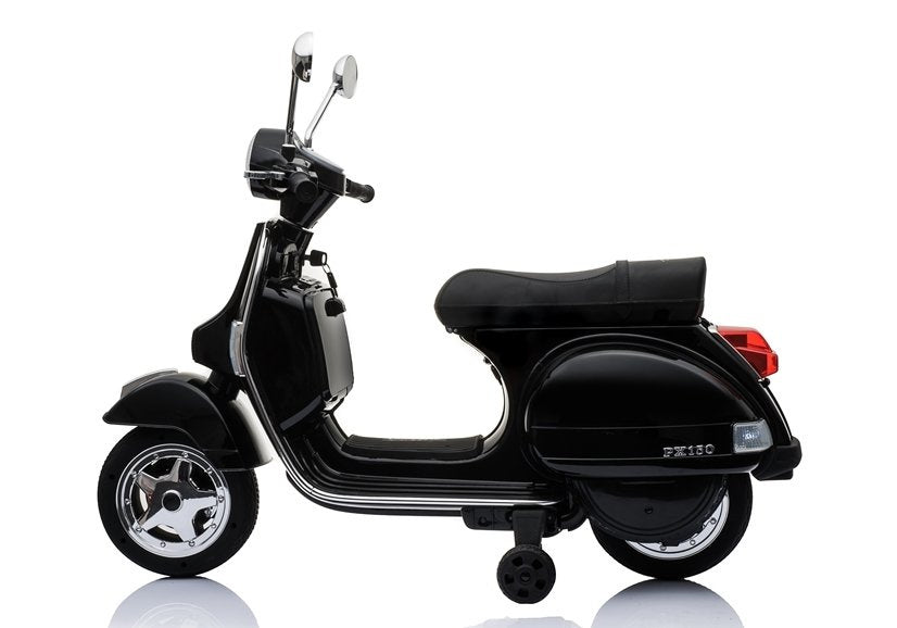Scooter elétrica infantil Vespa preta