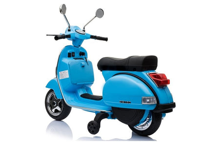 Scooter elétrica infantil Vespa azul