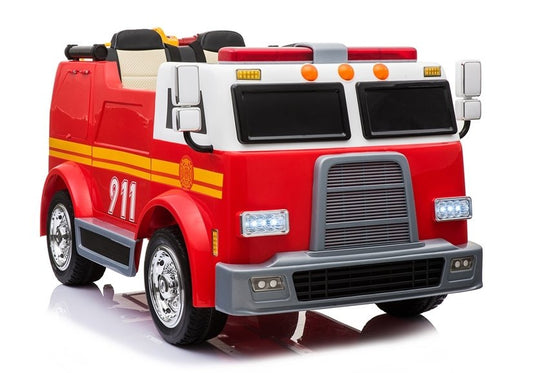 Camião de bombeiros vermelho elétrico infantil