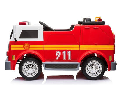 Camião de bombeiros vermelho elétrico infantil