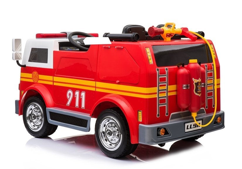 Camião de bombeiros vermelho elétrico infantil