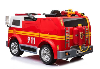 Camião de bombeiros vermelho elétrico infantil