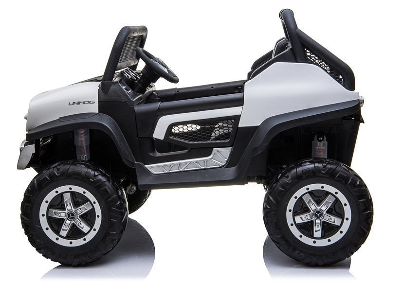 Carro elétrico infantil Mercedes Unimog branco