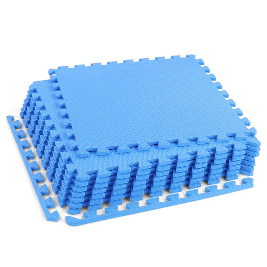 Pavimento fitness 50 x 50 cm conjunto 8 peças azul