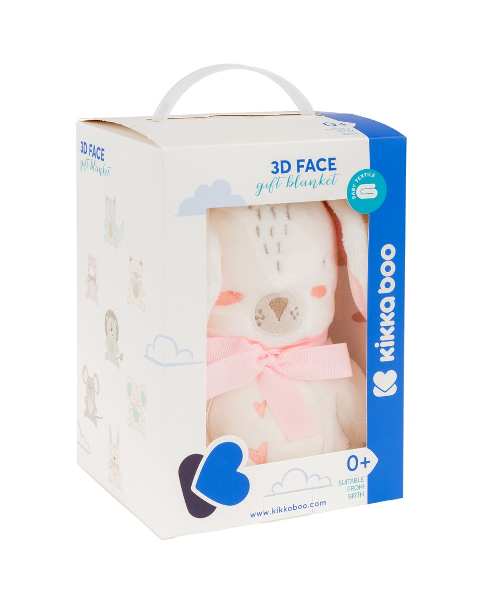 Manta de oferta com bordado 3D Coelhos Apaixonados