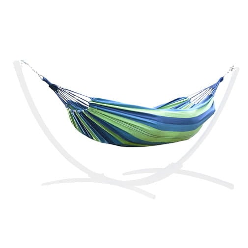 Rede com suporte até 220 kg com rede azul e verde 220x160 cm