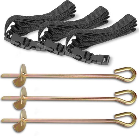 Kit de fixação para trampolim com postes e estacas conjunto 3 peças