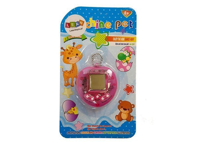 Tamagotchi eletrónico rosa com corrente curta