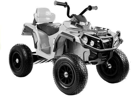 Quadriciclo elétrico infantil BDM0906 branco com rodas insufláveis