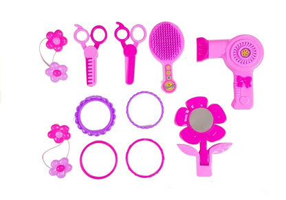 Conjunto de beleza com acessórios de cabelo e sanita