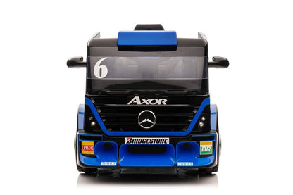 Camião elétrico infantil Mercedes XMX622B reboque azul-marinho LCD