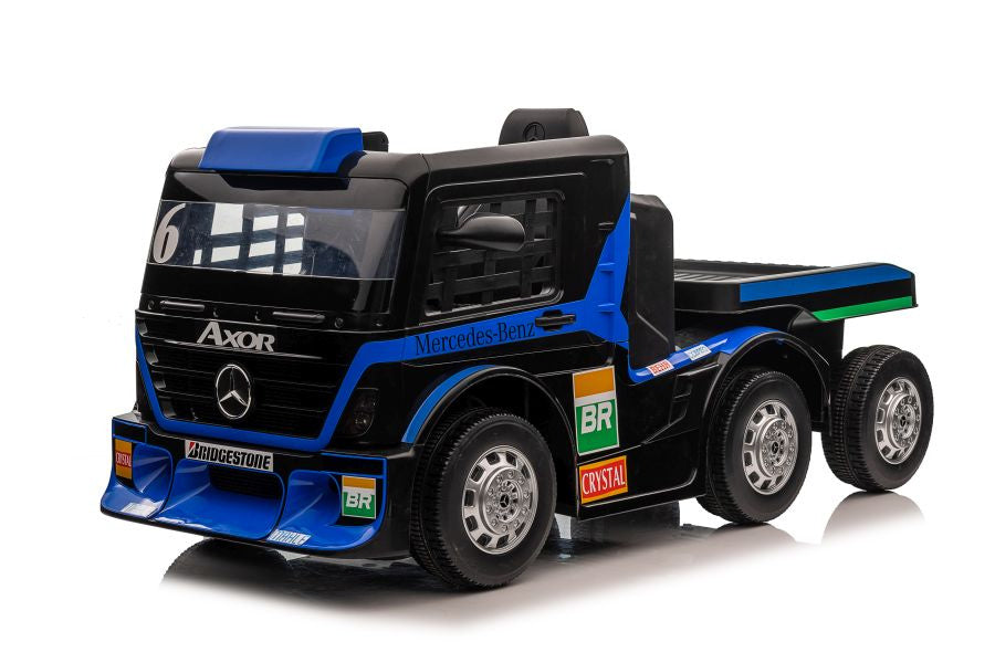 Camião elétrico infantil Mercedes XMX622B reboque azul-marinho LCD