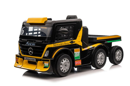 Camião elétrico infantil Mercedes XMX622B reboque amarelo LCD