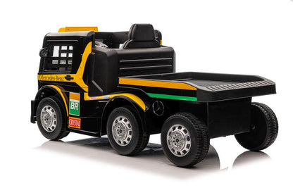 Camião elétrico infantil Mercedes XMX622B reboque amarelo LCD
