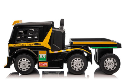 Camião elétrico infantil Mercedes XMX622B reboque amarelo LCD