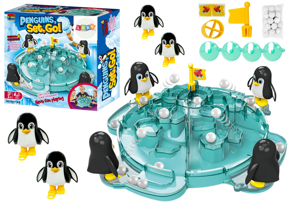 Jogo pinguim futebol chuta a bola no iceberg