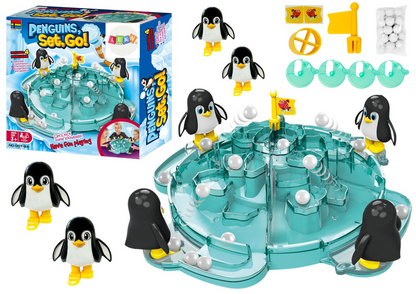 Jogo pinguim futebol chuta a bola no iceberg