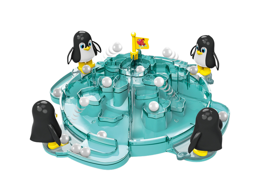 Jogo pinguim futebol chuta a bola no iceberg