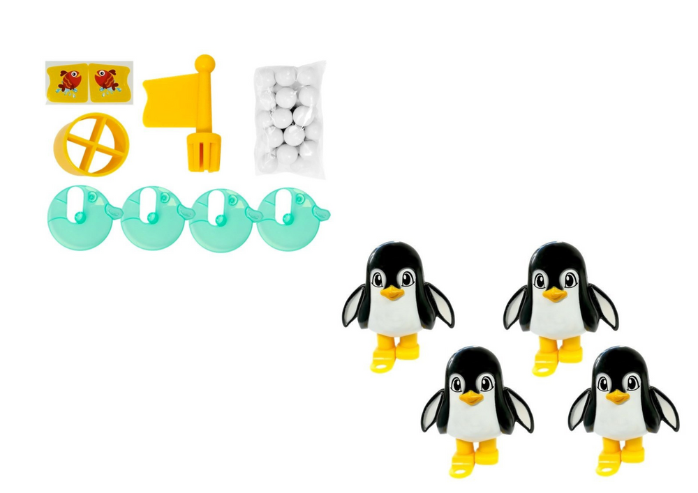 Jogo pinguim futebol chuta a bola no iceberg