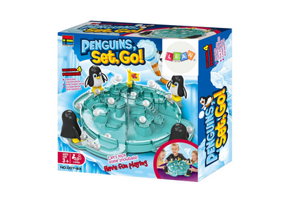 Jogo pinguim futebol chuta a bola no iceberg
