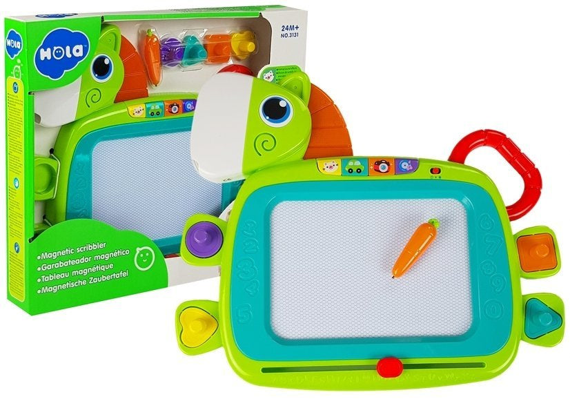 Quadro mágico infantil a pilhas com som cavalo cores e carimbos